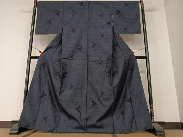 平和屋着物○塩沢紬 110亀甲 飛鶴文 正絹 逸品 AAAW9307zg