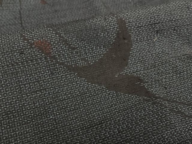 平和屋着物○塩沢紬 110亀甲 飛鶴文 正絹 逸品 AAAW9307zg