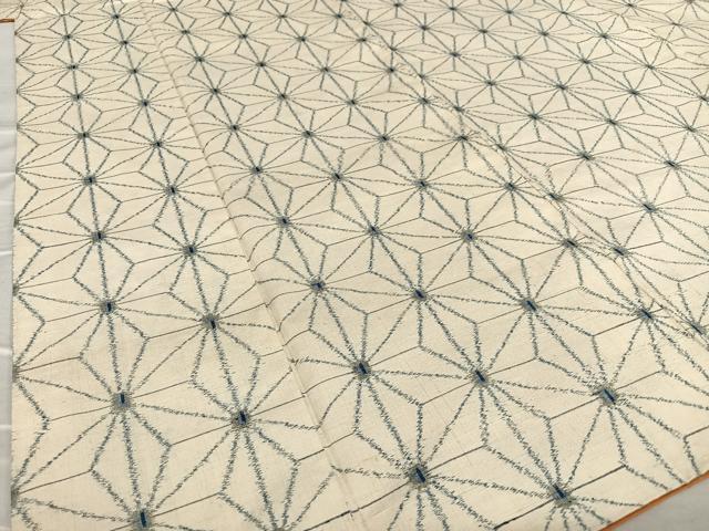 平和屋着物○上質な紬 紬 麻の葉文様 正絹 逸品 未使用 CAAS6800yc