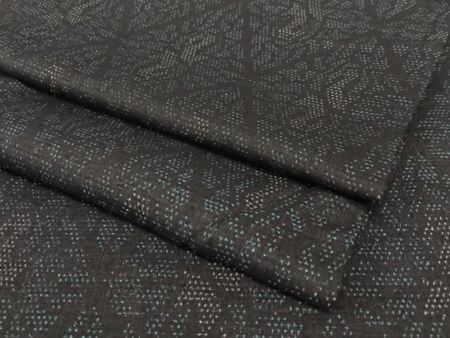 平和屋着物●本場結城紬　重要無形文化財　菱文　正絹　逸品　AAAW9325zg