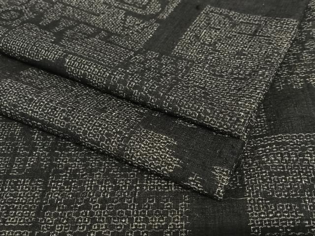 平和屋着物●本場結城紬　重要無形文化財　100亀甲　色紙重ね草花文　正絹　逸品　AAAW9332zg