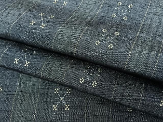 平和屋着物●花織　紬　間道　ますいわ屋扱い　正絹　逸品　AAAW9333zg