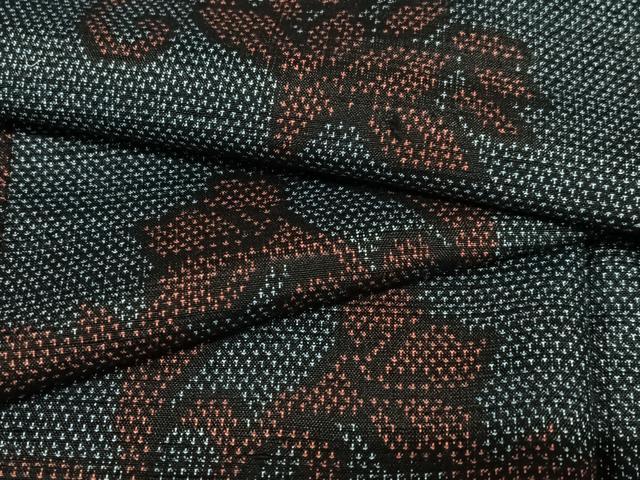 平和屋着物○紅花紬 米沢 横段霞文 正絹 逸品 CAAX4520ut