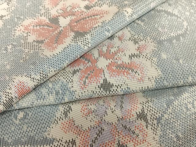 平和屋着物●上質な紬　舞花文　正絹　逸品　AAAW9360zg