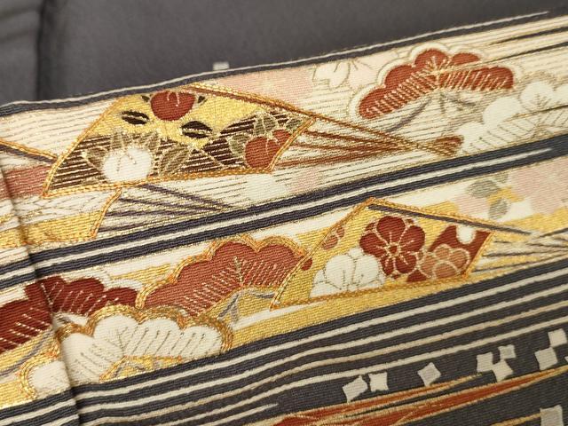 平和屋着物○銀座きしや 訪問着 駒刺繍 松竹梅扇文 金彩