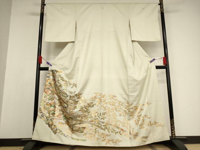 平和屋着物●洗える最高級着物　＜英＞はなぶさ謹製　色留袖　蔓帯枝花文　金銀彩　AAAW9415br