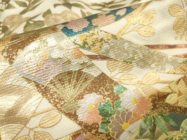 平和屋着物●洗える最高級着物　＜英＞はなぶさ謹製　色留袖　蔓帯枝花文　金銀彩　AAAW9415br 平和屋着物○洗える最高級着物 ＜英＞はなぶさ謹製 色留袖 蔓帯枝花文