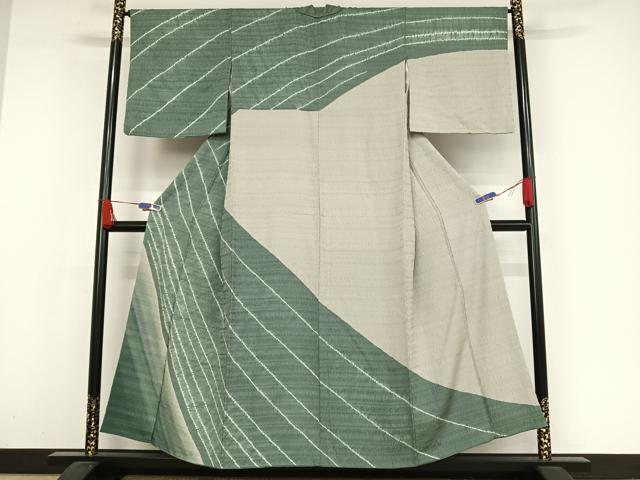 平和屋着物●訪問着　絞り　流線文　正絹　逸品　AAAX0009np