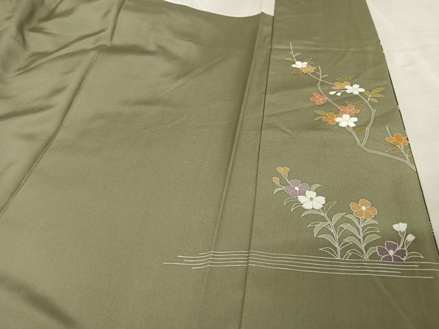 平和屋着物○本場染大島紬 訪問着 枝花文 暈し染め 金彩