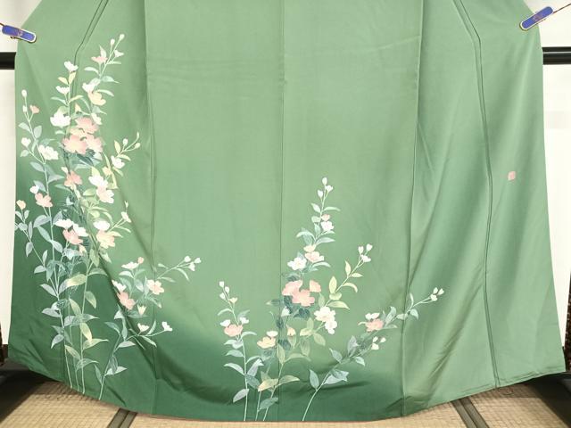 平和屋着物○訪問着 友禅 作家物 枝花文 暈し染め 正絹