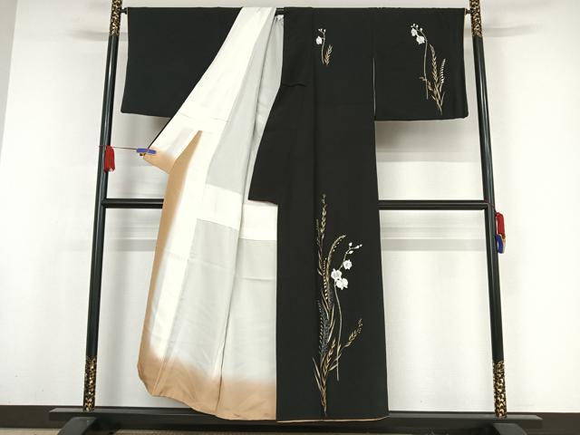 金彩と螺鈿⭐大胆な乱菊⭐訪問着⭐作家落款あり 平和屋着物□訪問着 枝花文 暈し染め 金彩 正絹 逸品 AAAY7766ru