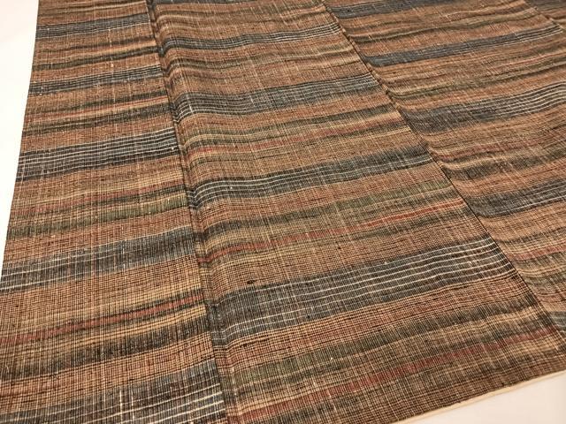 平和屋着物○郡上紬 草木染 縞 正絹 逸品 AAAX0036np