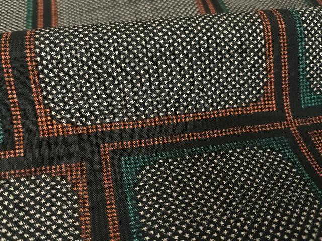 平和屋着物○本場大島紬 一元絣 石畳文 上島織物謹製 証紙付き 正絹