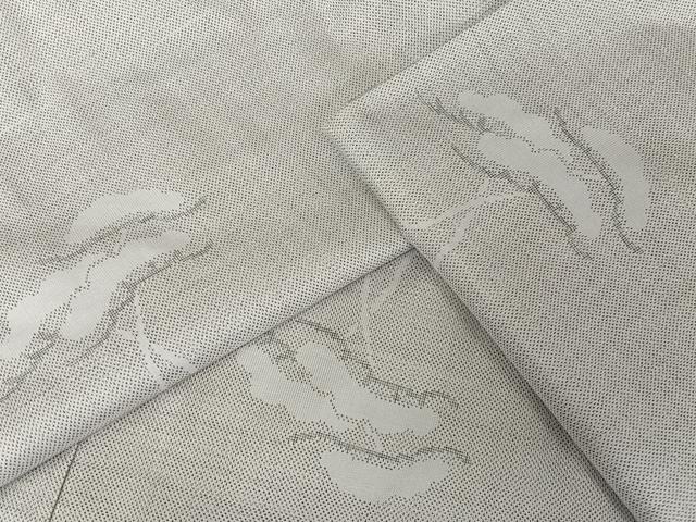 平和屋着物●本場大島紬　白大島　カタス9マルキ　松文　正絹　逸品　AAAX0077np