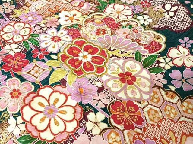 平和屋着物○豪華振袖 刺繍 舞花文 金彩 金銀糸 正絹 逸品 AAAX0107np 振袖