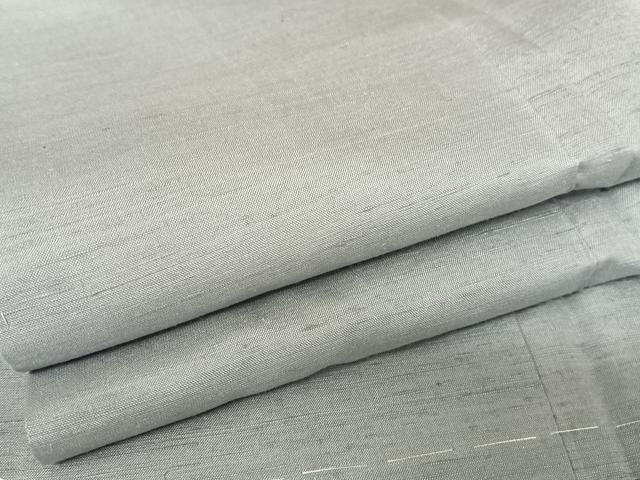 平和屋着物●上質な紬  色無地　灰青色　正絹　逸品　未使用　AAAX0124np