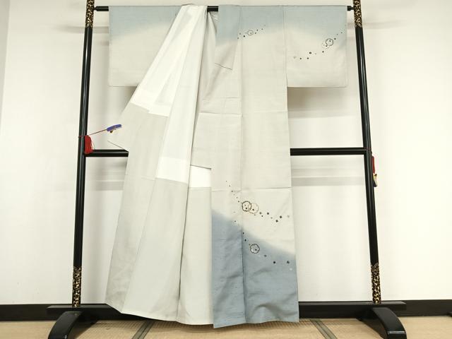 ☆ 牛首紬 付下げ 石川県指定無形文化財上品な霧模様 裏