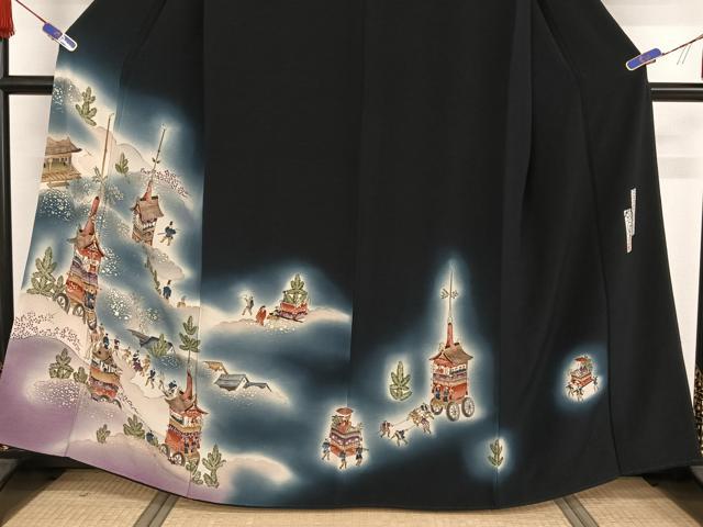 着物ふぁんた△京の名工　伝統工芸士　【樽本伊勢蔵】　落款有　作家物　源氏物語　逸品　お太鼓柄袋帯　美品 i1125 樽本伊勢蔵（種類（着物）訪問着）の通販