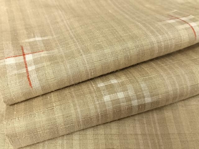 平和屋着物●上質な紬　井桁絣文様　正絹　逸品　AAAX0172np