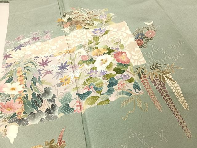 平和屋着物○素描友禅 鈴木麗雅 訪問着 色紙花文 暈し