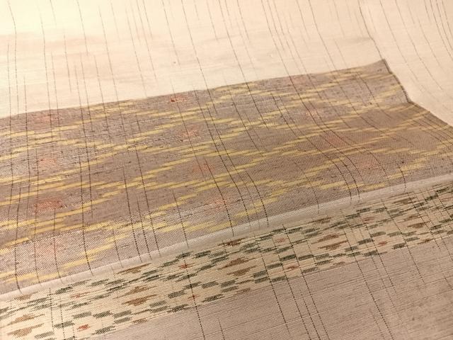 平和屋着物●訪問着　紬地　横段文　正絹　逸品　AAAX0231np 平和屋着物○訪問着 紬地 横段文 正絹 逸品 AAAX0231np