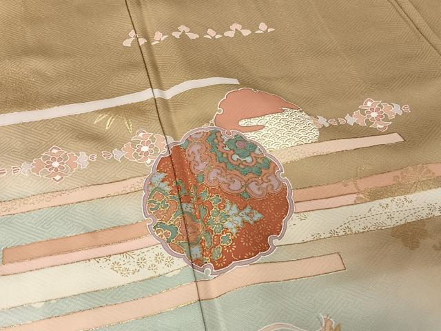 D691 訪問着　やまと誂製　雪輪　花模様　金彩　正絹　着物　袷　極美品 f520791284b5125ac511d23cae8b0f