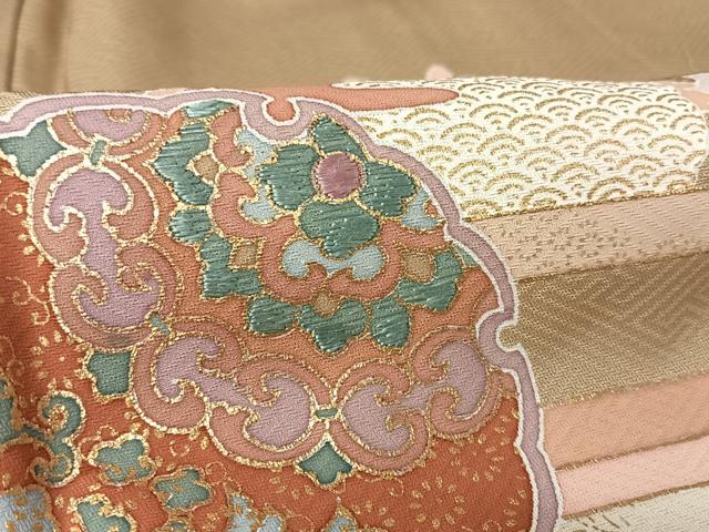 平和屋着物□長襦袢 無双仕立て 雪輪花文 暈し染め 正絹 逸品 BAAP5321by