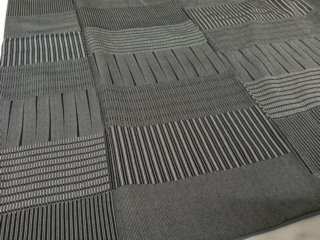 平和屋着物○江戸小紋 縞 黒地 正絹 逸品 AAAX0267np