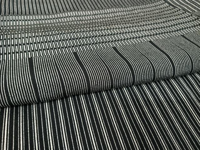 平和屋着物○江戸小紋 縞 黒地 正絹 逸品 AAAX0267np