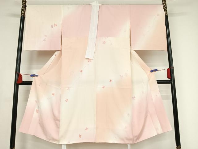 平和屋着物●長襦袢　袷　舞花文　暈し染め　正絹　逸品　AAAX0287np 平和屋着物○長襦袢 袷 舞花文 暈し染め 正絹 逸品 AAAX0287np