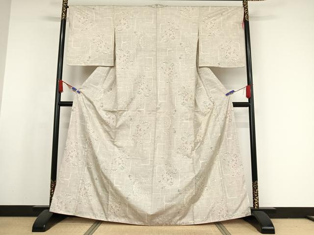 平和屋着物▽本場大島紬 単衣 正倉院花文 正絹 逸品 DAAV9636sf