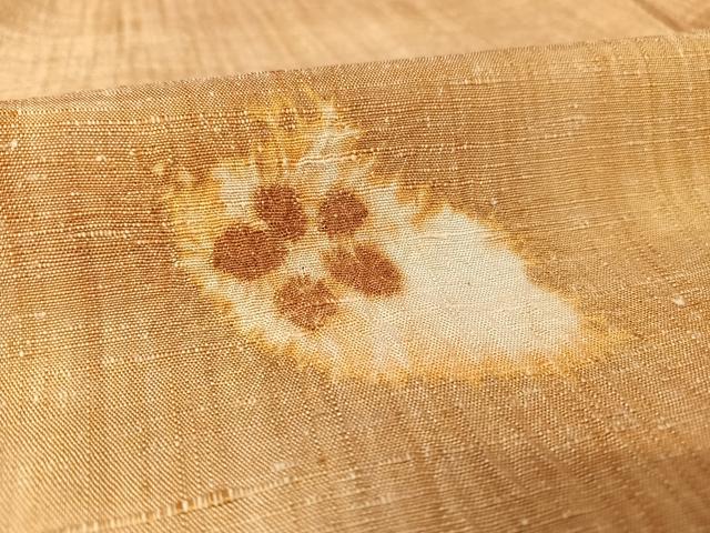 平和屋着物○上質な紬 絞り 地紙花文 正絹 逸品 AAAX0311np