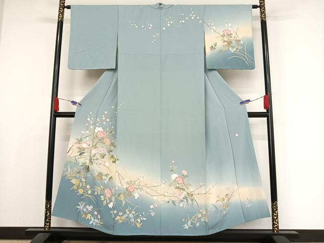 平和屋着物○訪問着 友禅 作家物 枝花文 暈し染め 正絹