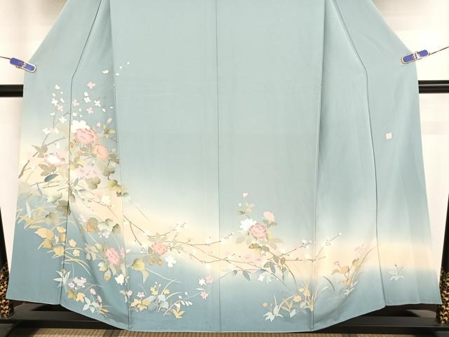 平和屋着物○訪問着 友禅 作家物 枝花文 暈し染め 正絹