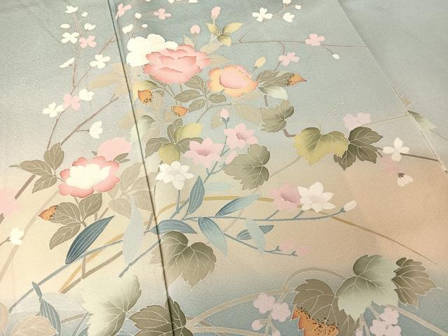 平和屋着物○訪問着 友禅 作家物 枝花文 暈し染め 正絹