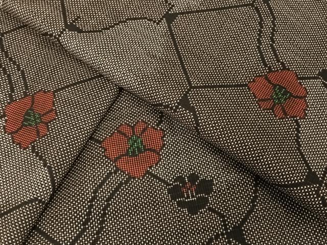 平和屋着物●本場大島紬　一元絣　瓦花文　正絹　逸品　未使用　AAAX0327np