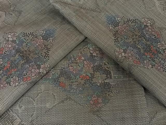 平和屋着物●本場大島紬　カタス7マルキ　花菱文　正絹　逸品　AAAX0330np