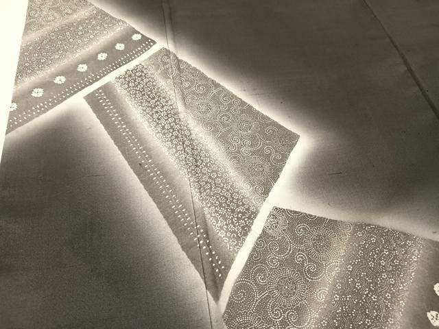 平和屋着物○葉葺工房 訪問着 紬地 絞り 寄せ小紋柄 正絹