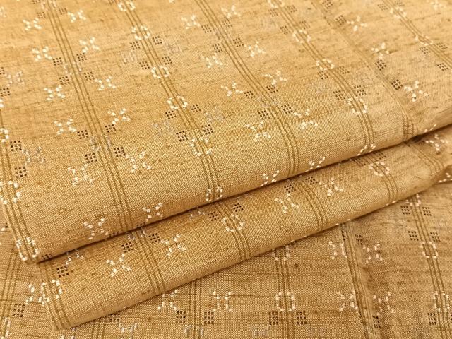 平和屋着物●花織　紬　正絹　逸品　AAAX0350np