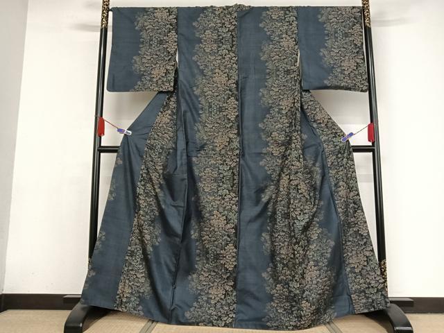 平和屋着物●本場大島紬　カタス９マルキ　樹林文　正絹　逸品　AAAX0362np 平和屋着物○本場大島紬 カタス9マルキ 樹林文 正絹 逸品 AAAX0362np