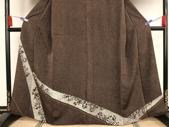 平和屋着物○訪問着 斜め取り花文 たたき染め 正絹 逸品 AAAX0385np