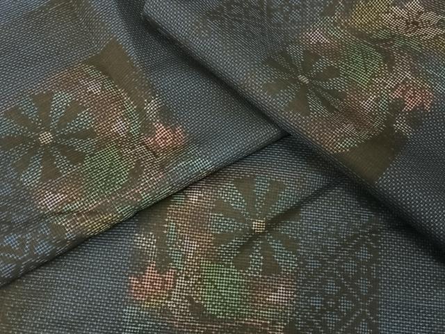 平和屋着物●本場大島紬　カタス７マルキ　花車　正絹　逸品　AAAX0389np