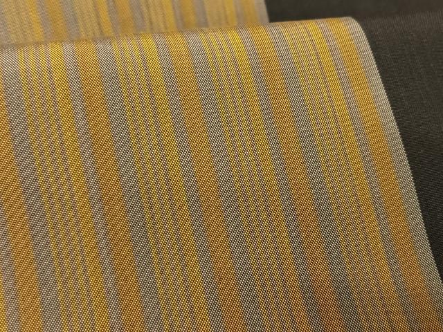 平和屋着物●本場黄八丈　黒八丈　平織　紬　縞　正絹　逸品　AAAX0394np 平和屋着物○本場黄八丈 黒八丈 平織 紬 縞 正絹 逸品 AAAX0394np