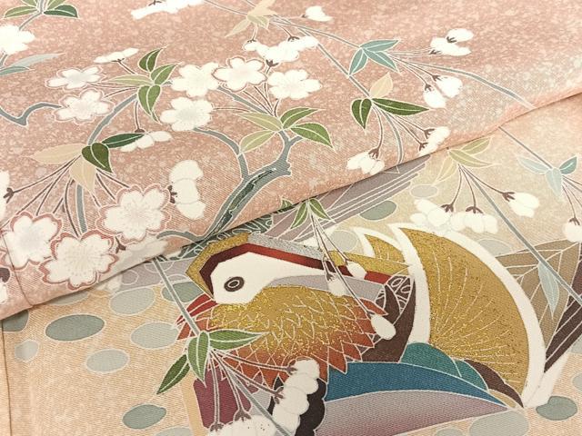 平和屋着物●訪問着　蔦の葉文　瓢箪　暈し染め　金銀彩　正絹　逸品　DAAY5515ud 平和屋着物○訪問着 蔦の葉文 瓢箪 暈し染め 金銀彩