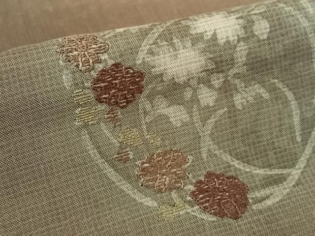平和屋着物○本場染大島紬 訪問着 刺繍 草花丸文 暈し染め 金彩