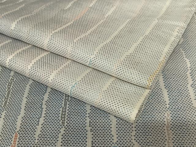 平和屋着物●本場大島紬　白大島　カタス7マルキ　変わり縞　正絹　逸品　AAAX0580zg