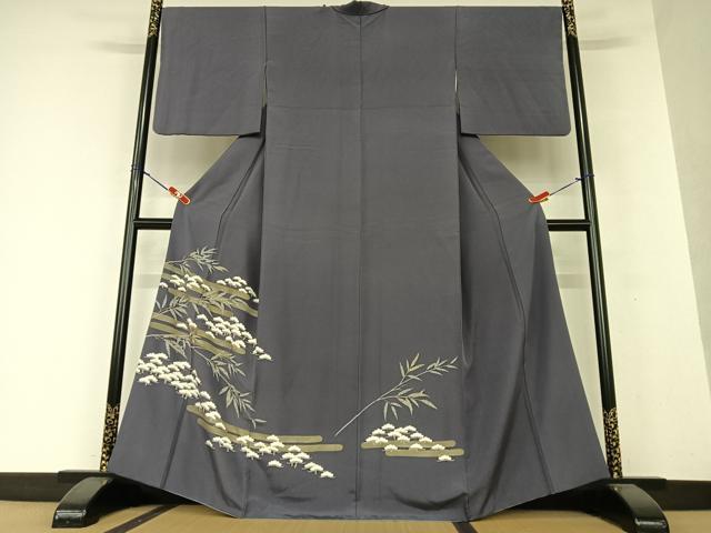 平和屋着物●訪問着　笠松文　金彩　鈴乃屋扱い　正絹　逸品　AAAX0612zg