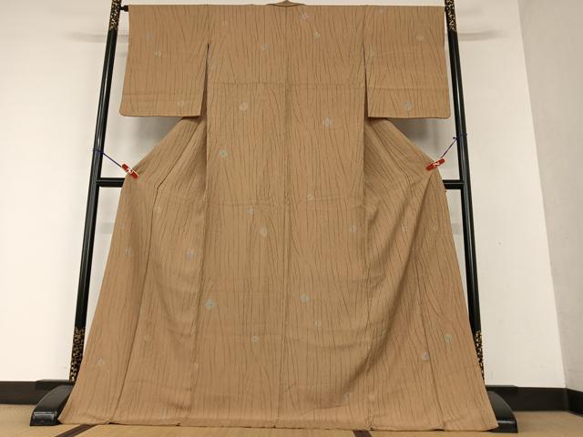 平和屋着物●上質な小紋　竜巻絞り　ロング丈　正絹　逸品　AAAX0659zg 平和屋着物○上質な小紋 竜巻絞り ロング丈 正絹 逸品 AAAX0659zg