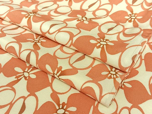 平和屋着物●上質な小紋　型染め　舞花文　正絹　逸品　未使用　AAAX0660zg