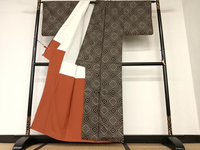 平和屋着物○本場大島紬 龍郷絣 正絹 逸品 AAAX0721zg